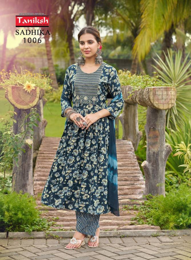 Sadhika Vol 1 By Taniksh Rayon Printed Kurti With Bottom Dupatta Wholesale Price In Surat
